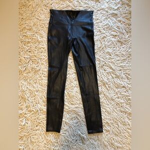 Black Faux leather Spanx Leggings, Size M, Black